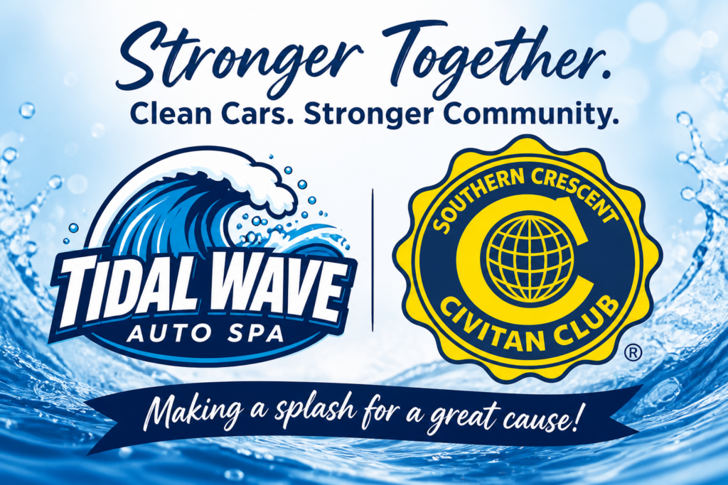 image of Tidal Wave Auto Spa logo and Southern Crescent Civitan Club logo for the Spring Fundraiser blog post