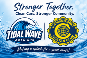image of Tidal Wave Auto Spa logo and Southern Crescent Civitan Club logo for the Spring Fundraiser blog post